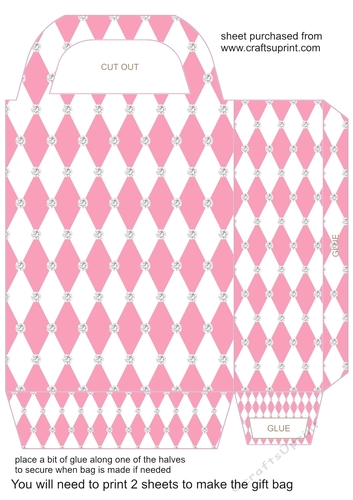 Pink harlequin gift bag 2