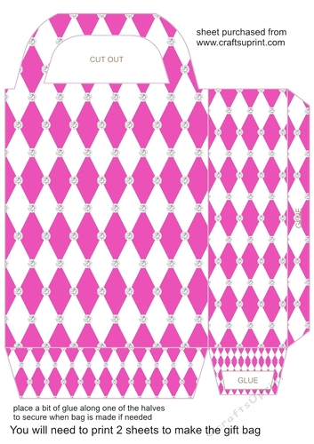 Pink harlequin gift bag 3