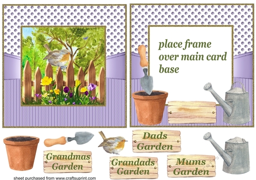Multi Birthday framed gardening card front