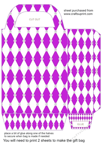 Purple harlequin gift bag 1