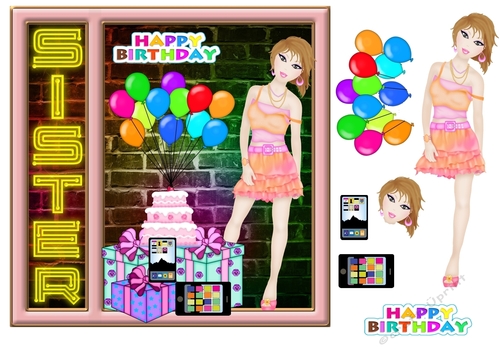 Sister Birthday card front