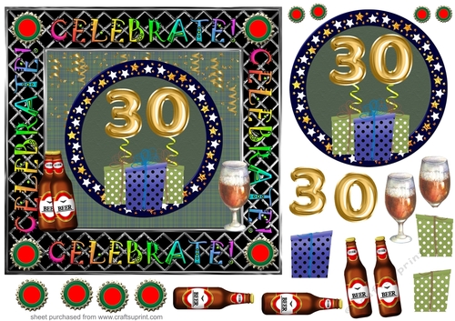 Male age 30 Birthday card front