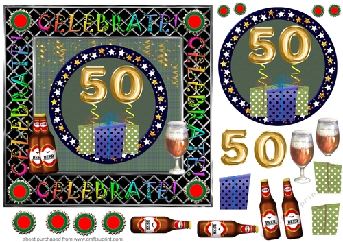 Male age 50 Birthday card front