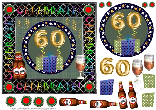 Male age 60 Birthday card front