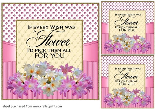 3 If every wish was a flower card fronts/toppers