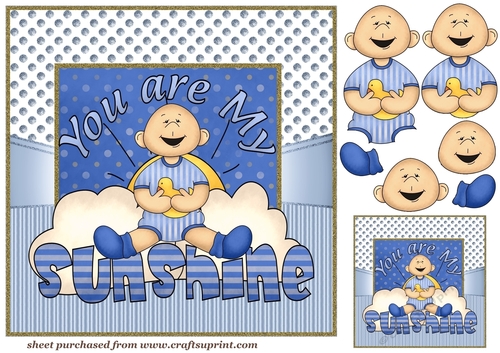 Baby boy You are my sunshine card front