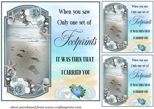 3 Foot prints card fronts/toppers 2