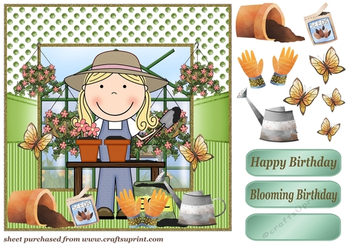 Green house Birthday card front