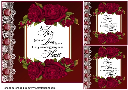 3 Red rose verse card fronts/toppers 2