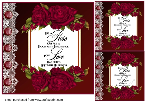 3 Red rose verse card fronts/toppers 3