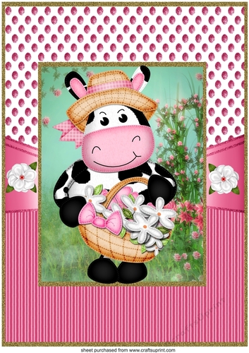 Large floral cow topper