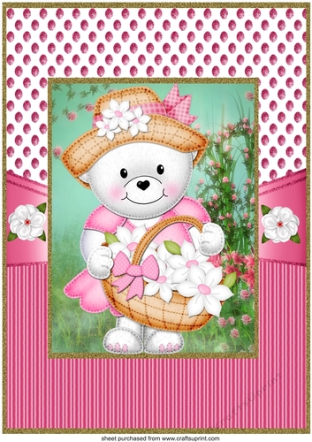 Large floral bear topper