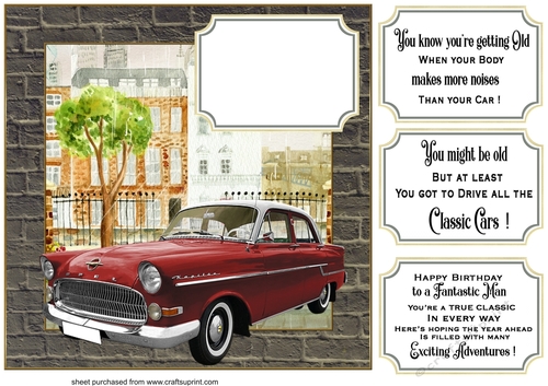 Classic car card front 3