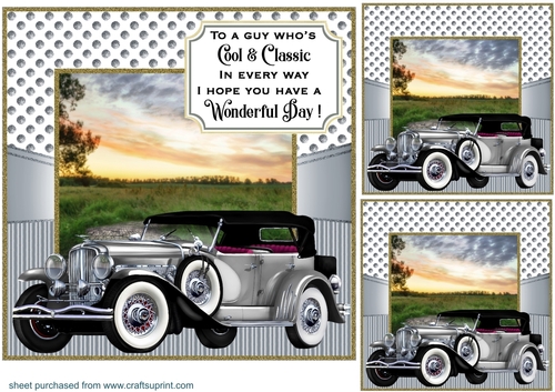 3 Vintage car card front/toppers 7