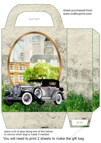 Vintage car gift bag 2