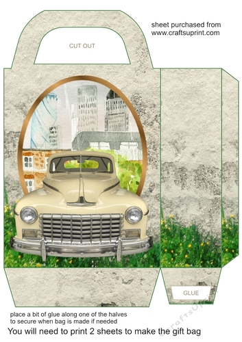 Vintage car gift bag 3