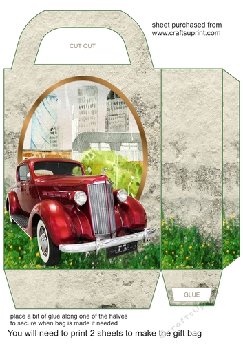 Vintage car gift bag 4