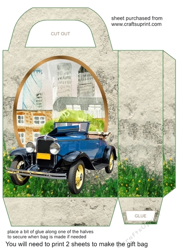 Vintage car gift bag 5