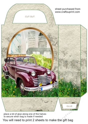 Vintage car gift bag 9
