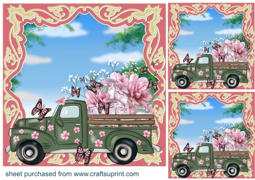 3 Blooming Birthday card front/toppers