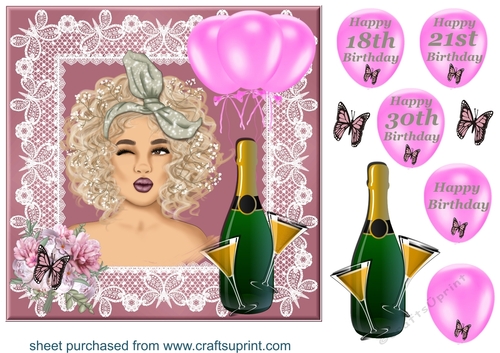 Birthday girl card front 1