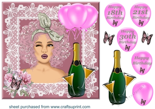 Birthday girl card front 2