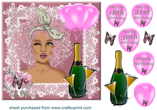 Birthday girl card front 5