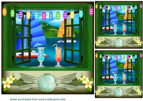 3 Water scene card front/toppers