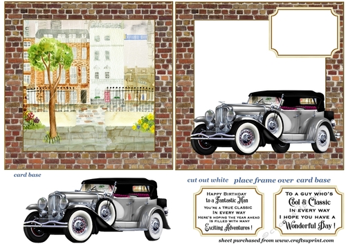 Framed vintage car card front 3