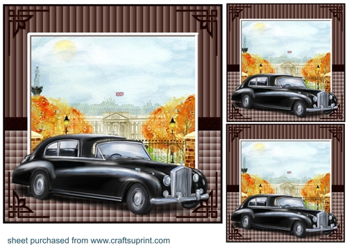 3 British vintage car card front/toppers 1