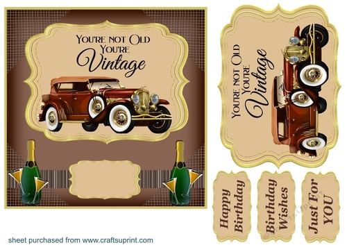 Vintage car card front 1