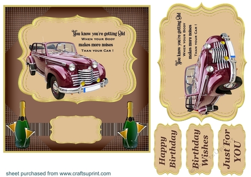 Vintage car card front 4