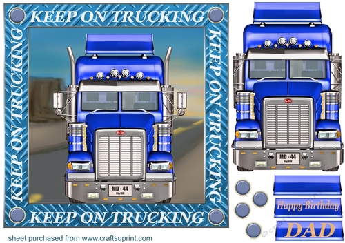 Blue wagon front card front