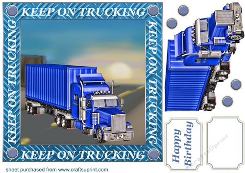 Blue wagon card front