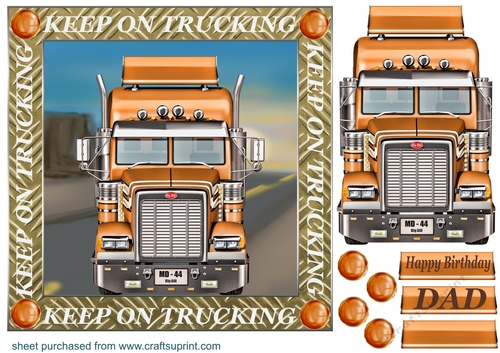 Orange truck card front