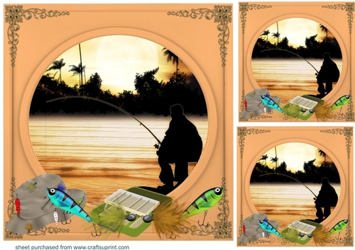3 Gone fishing card front/toppers 3