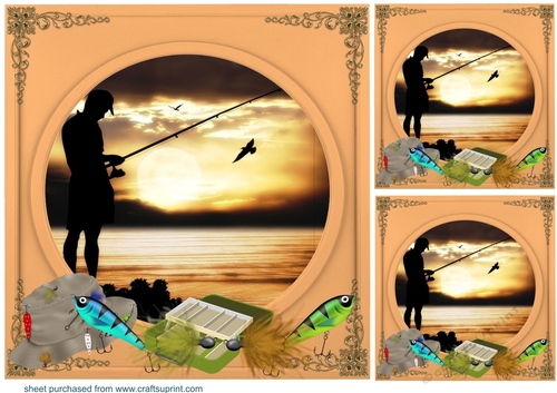3 Gone fishing card front/toppers 5