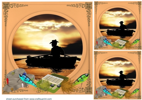 3 Gone fishing card front/toppers 6