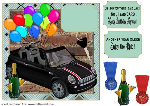 Black mini Birthday card front