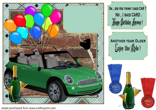 Green mini Birthday card front