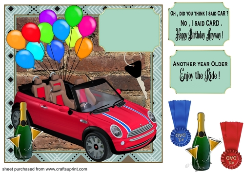 Red mini Birthday card front