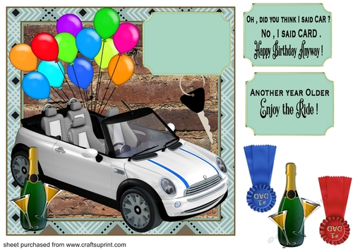 White mini Birthday card front