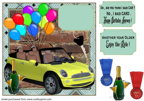 Yellow mini Birthday card front