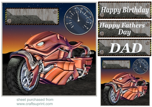 Futuristic motorbike card front 1