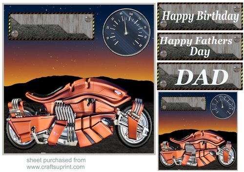 Futuristic motorbike card front 2