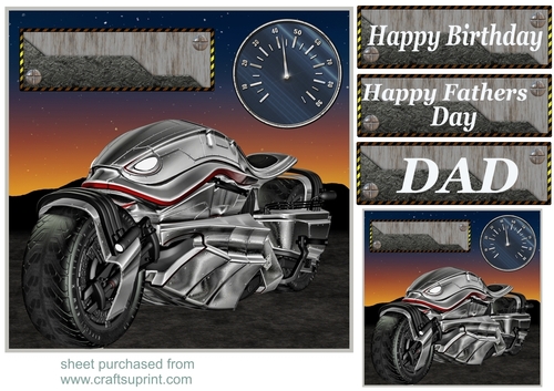 Futuristic motorbike card front 3