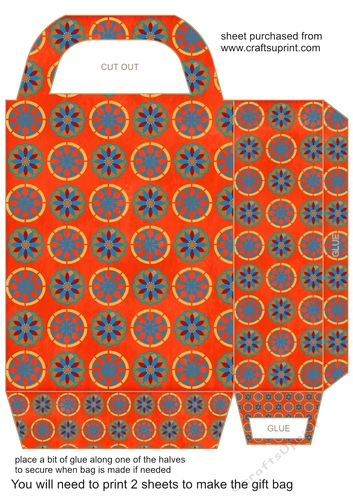 Bold orange floral gift bag 1