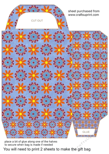 Bold orange floral gift bag 2