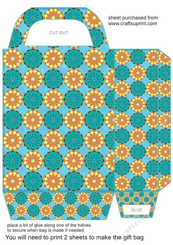 Bold teal floral gift bag 2