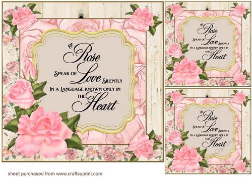 3 Pink rose verse card front/toppers 2